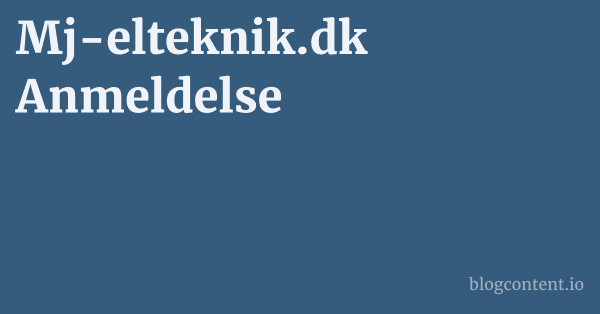 Mj-elteknik.dk Anmeldelse 1 by Partners