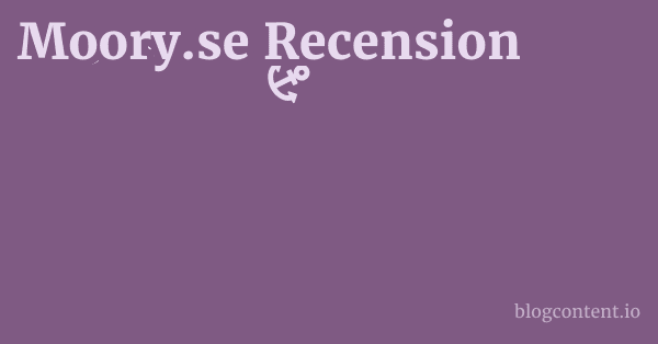 Moory.se Recension 1 by Partners