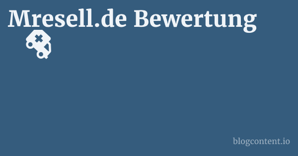 Mresell.de Bewertung 1 by Partners