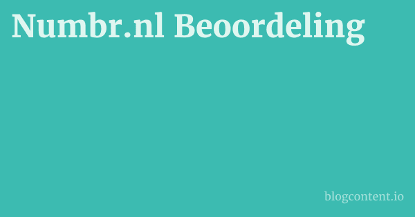 Numbr.nl Beoordeling 1 by Partners