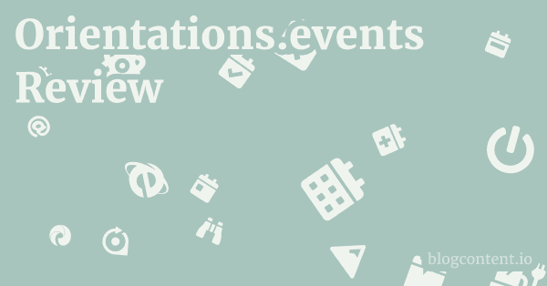 Orientations.events Review 1 by Partners