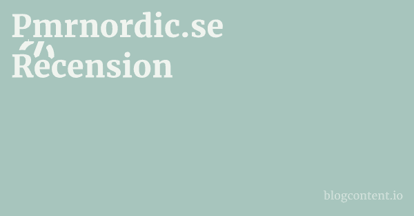Pmrnordic.se Recension 1 by Partners