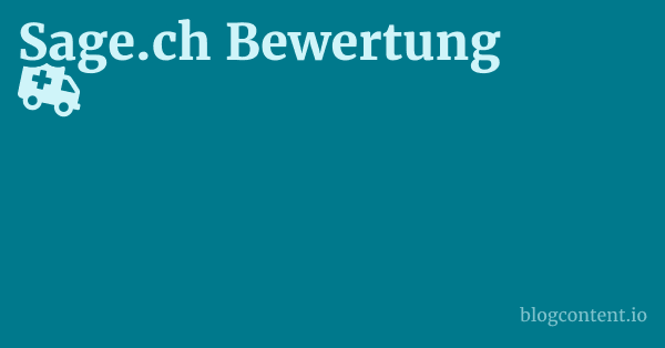 Sage.ch Bewertung 1 by Partners