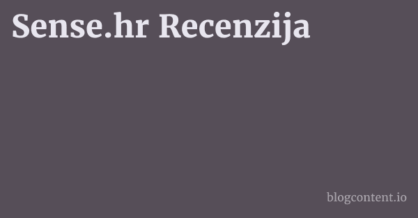 Sense.hr Recenzija 1 by Partners