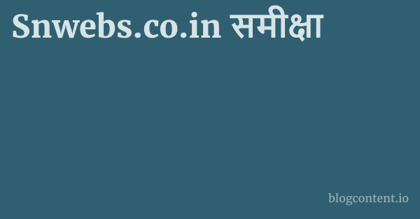 Snwebs.co.in समीक्षा 1 by Partners
