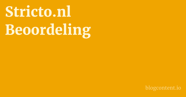 Stricto.nl Beoordeling 1 by Partners