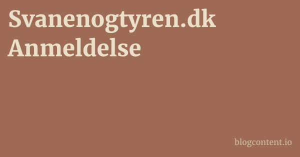 Svanenogtyren.dk Anmeldelse 1 by Partners