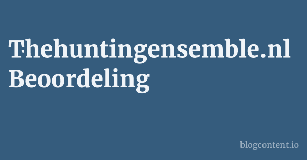 Thehuntingensemble.nl Beoordeling 1 by Partners