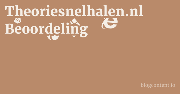 Theoriesnelhalen.nl Beoordeling 1 by Partners