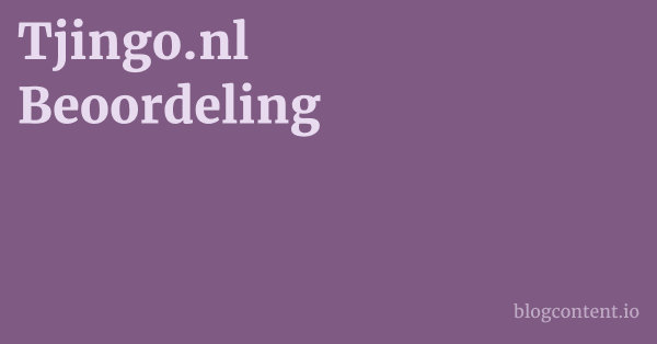 Tjingo.nl Beoordeling