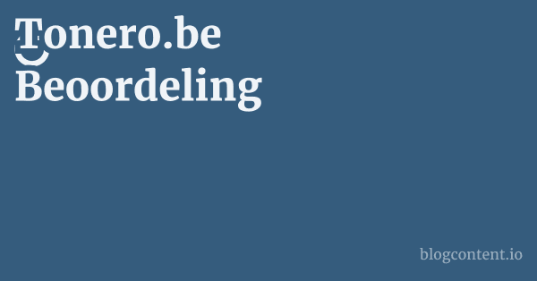 Tonero.be Beoordeling 1 by Partners
