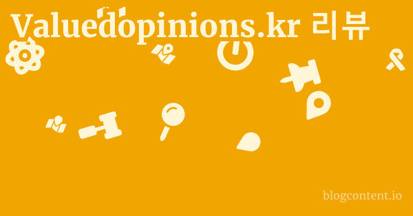 Valuedopinions.kr 리뷰