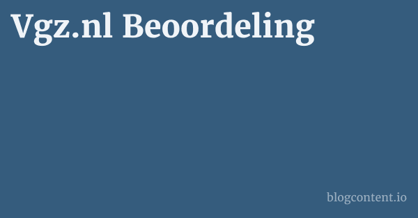 Vgz.nl Beoordeling 1 by Partners
