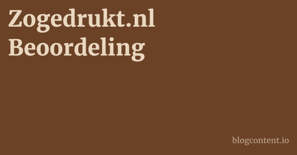 Zogedrukt.nl Beoordeling 1 by Partners