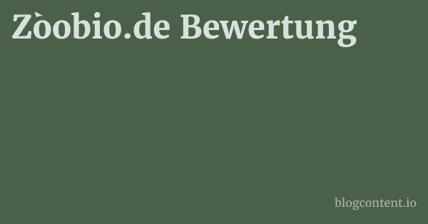 Zoobio.de Bewertung 1 by Partners