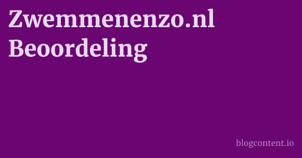 Zwemmenenzo.nl Beoordeling 1 by Partners