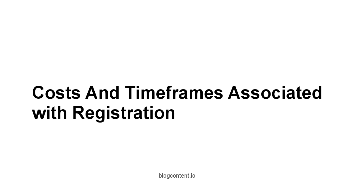 Costs and Timeframes Associated with Registration