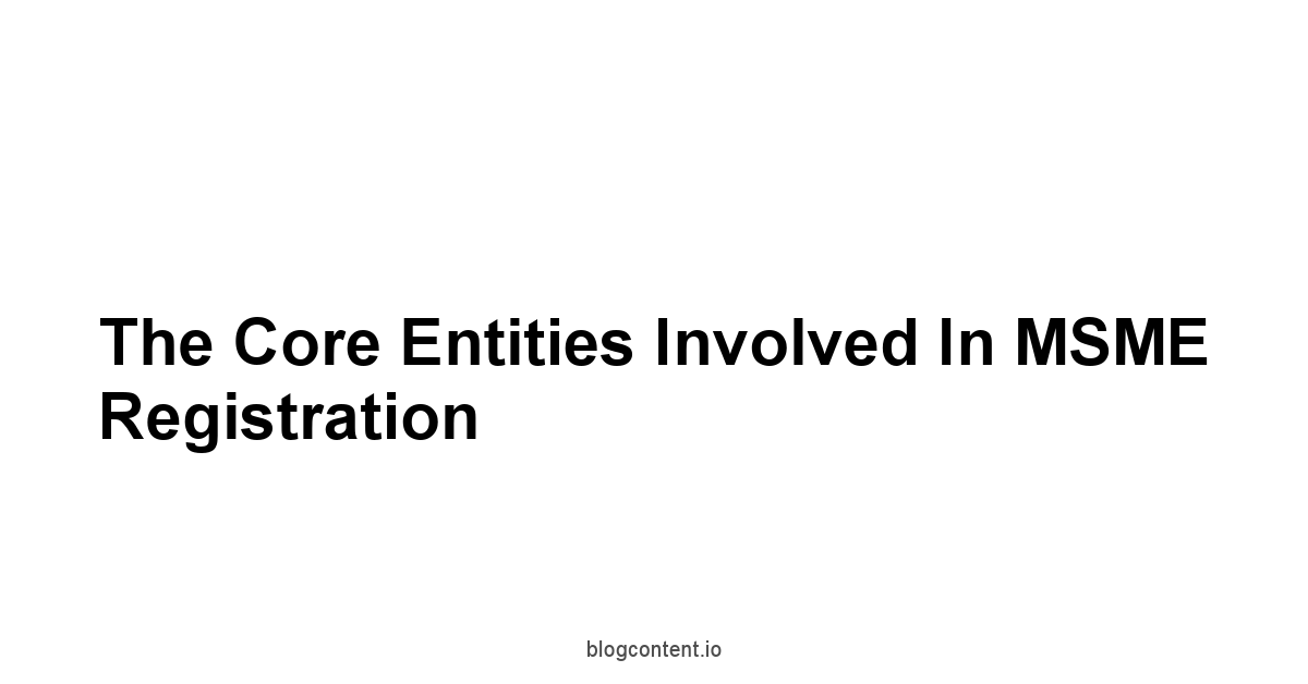 The Core Entities Involved in MSME Registration